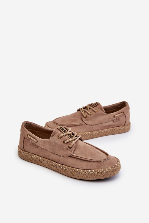 Pánske šnurovacie espadrily Big Star NN174054 béžové