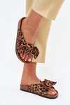 Dámské Pantofle S Průhledy Na Korek Podošva Leopardí Hnědé Sercele