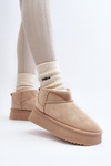 Dámské Sněhule Na Hrubé Podrážce Beige Caliksa