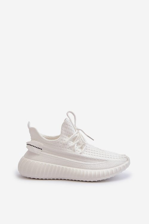 Dámské bílé textilní slip-on sportovní boty Nelmarie