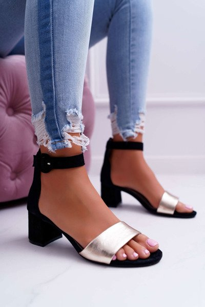 Dámske sandále Maciejka kožené čierne semiš 04141-25/00-5