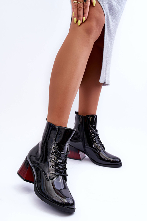 Maľované vysoké podpätky čierne lushe