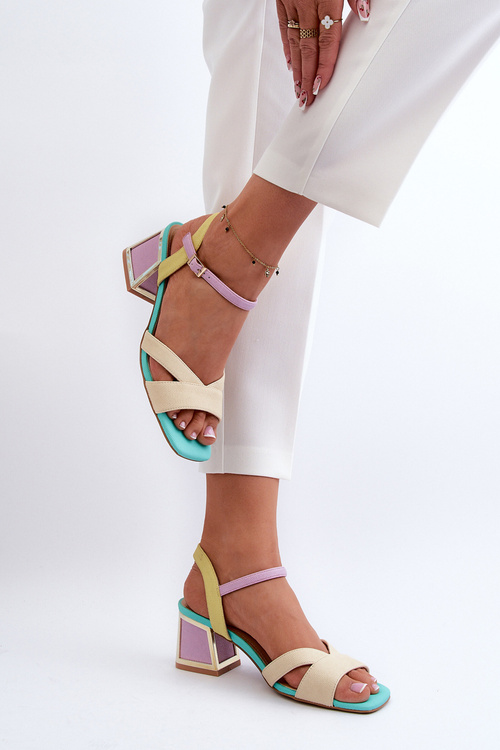 Dámské elegantní sandály na podpatku fialové D&A MR38-549