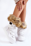 Dámske snehové topánky s kožušinovým čipkou -biely Shannon