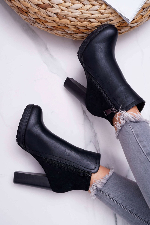 Dámské Kotníkové Boty Na Podpatku Černé Malma