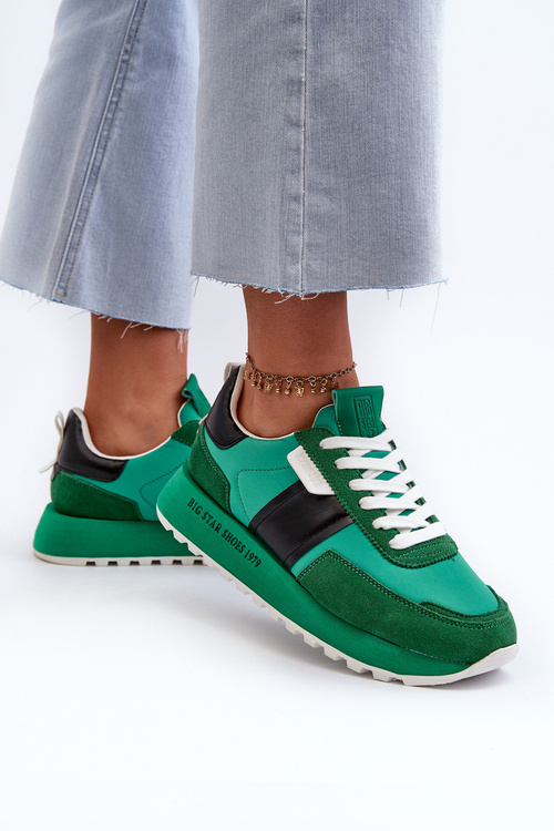 Dámske tenisky na platforme Big Star NN274501 Memory Foam System Zelené