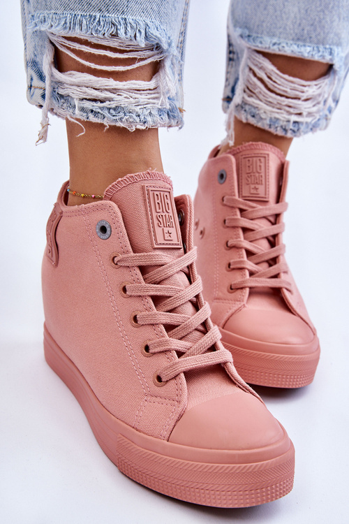 Vysoké tenisky na skrytom klinoch Big Star LL274036 Pink