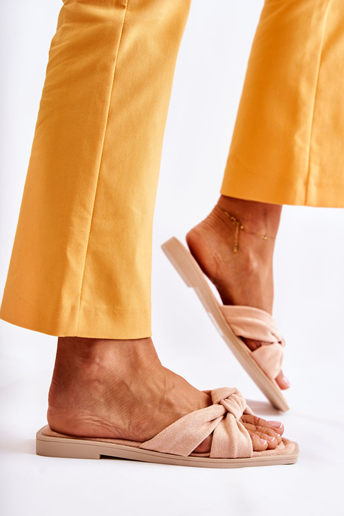 Dámské módní semišové pantofle Nude Lorrie