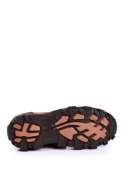 Pánska kožená kožená turistická topánky bednarek hnedá