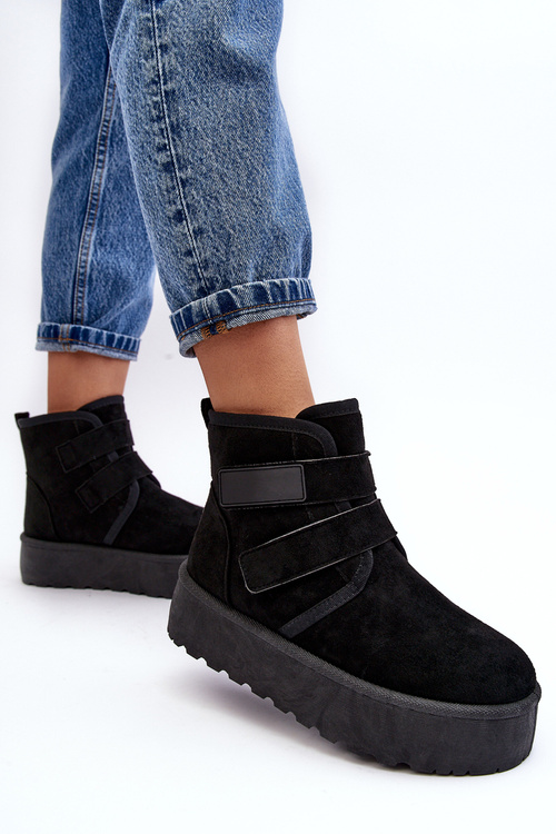 Dámske snehové topánky na platforme Black Nredi