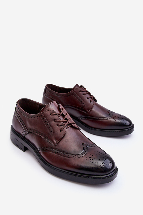 Pánské elegantní kožené boty Hnědé Gustavo