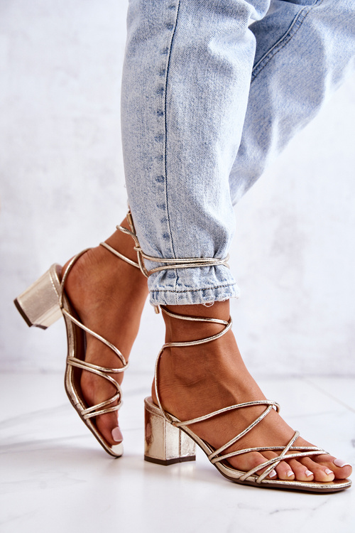 Sandály na vysokém podpatku zlaté Meghan