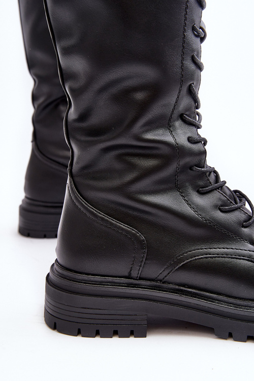 Dámske topánky Half -Calf Laced Black Elavettssa