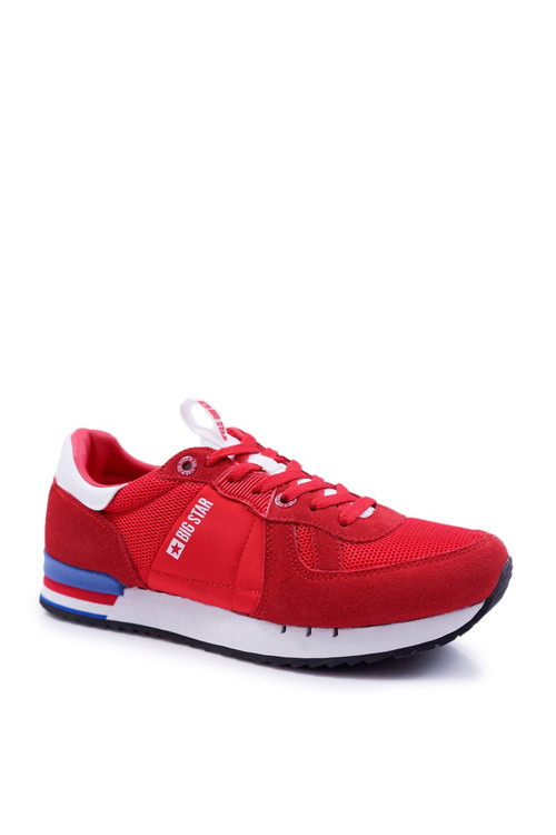 Pánske športové topánky Big Star Leather Suede Red DD174322