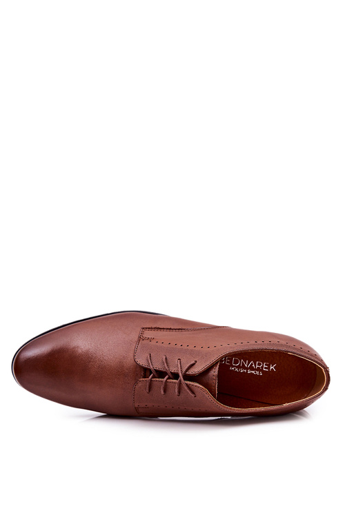 Elegantné kožené topánky bednarek 724 hnedá