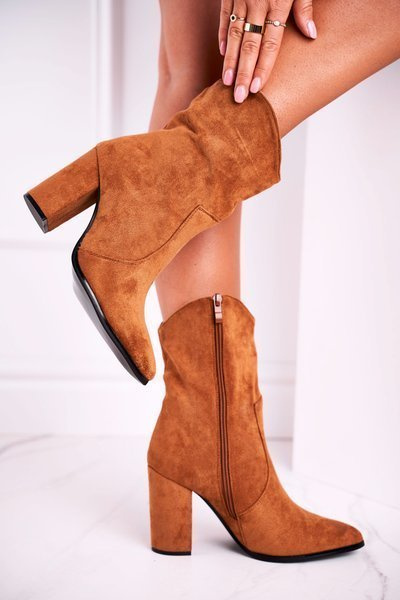 Dámské Kotníkové Boty Eko Semišové Camel Ecstasy