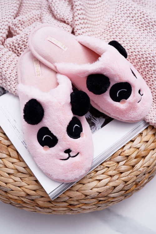 Dámské pantofle s Kožešinou Panda Růžové Fimeo