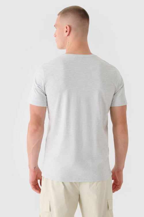 Pánské Tričko Hladké S Logem 4F Světle Šedé 4FWMM00TTSHM1843-27M