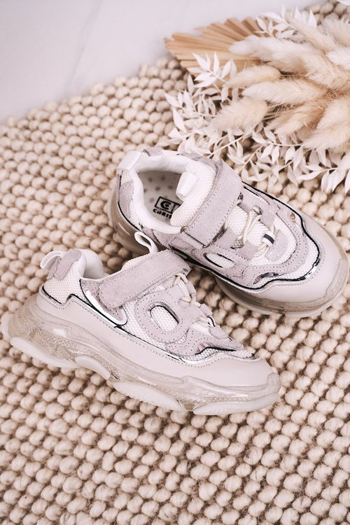 Detské športové topánky tenisky s priehľadným bielym jediným Baileyom