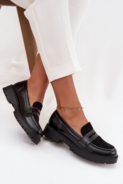 Dámské mokasiny z eko kůže černé Cailen