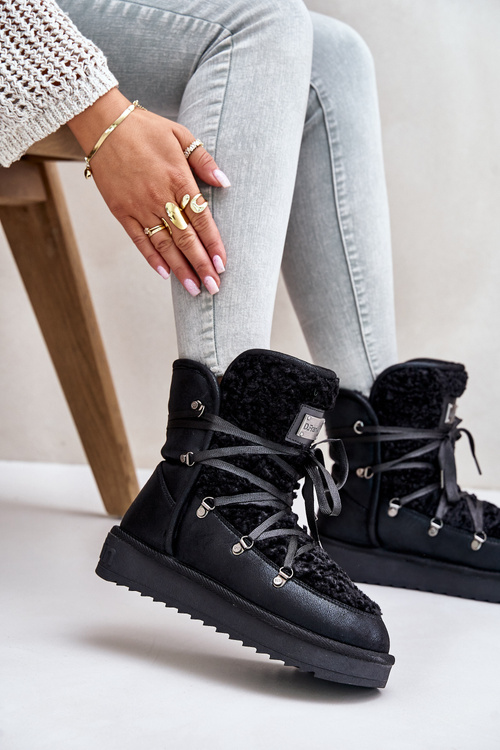 Nepremokavé snehové topánky na vegánskej plošine D.Franklin DFSH370004 čierna