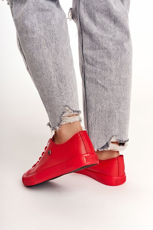 Dámska veľká hviezda Red V274872 Kožené tenisky