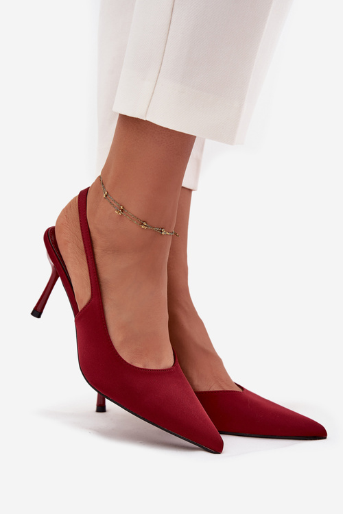 Podpatky s odkrytými patami Bordó Lenira
