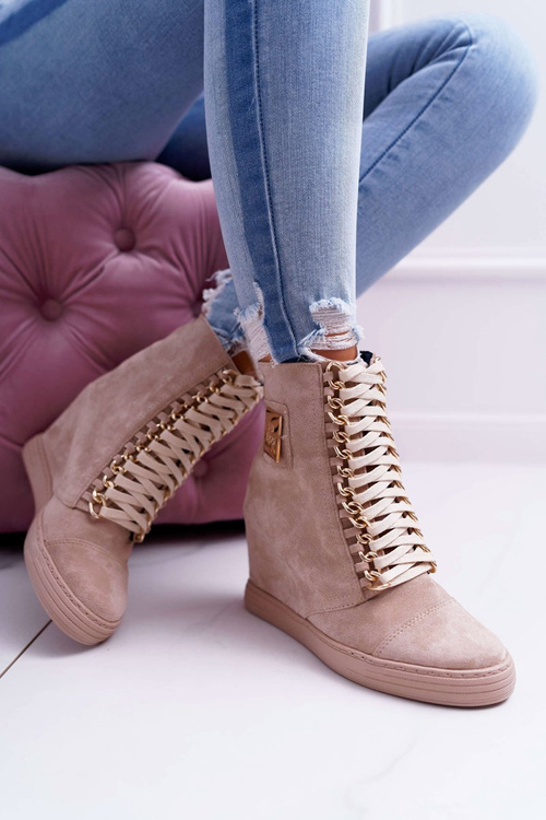 Dámská semišová Obuv Sneakers Lu Boo Béžové Monica