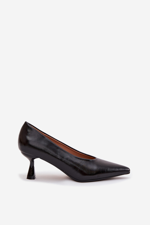 Lakované lodičky na ihlovom podpätku Čierne Gavrielle