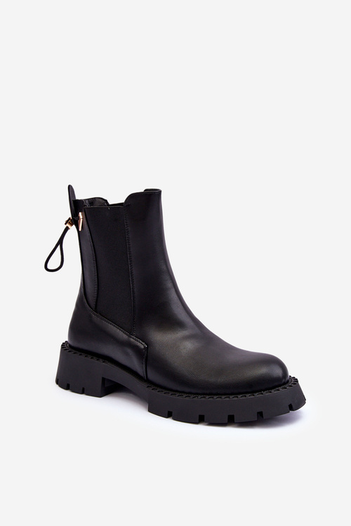 Kožená klasika Chelsea topánky Dámska čierna Harley