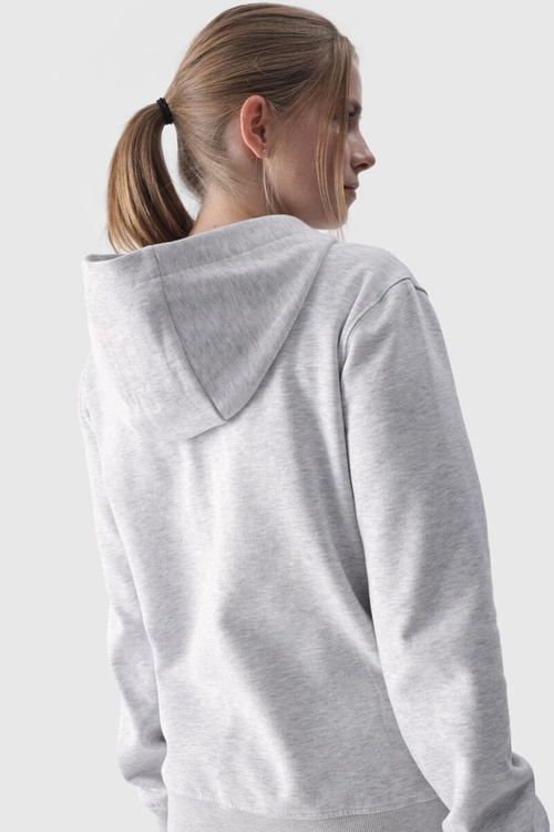 Dámská Mikina S Kapucí Rozepínací Bavlněná 4F Šedá 4FWMM00TSWSF1467-27M