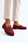 Dámské zdobené mokasíny bordó Dananei