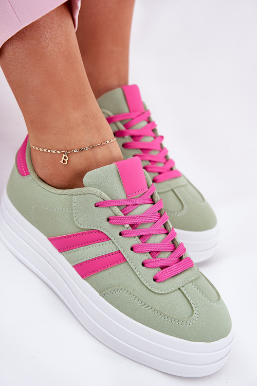 Štýlové Dámske Tenisky Na Platforme Zelené Silavia