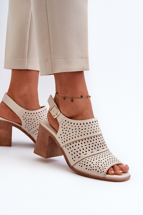 Prolamované sandály Sergio Leone SK872 Béžovo-zlatá