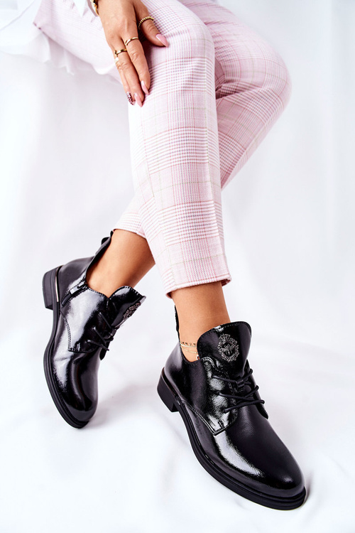 Lakované Polobotky Sergio Leone Izolované PB262 Černé