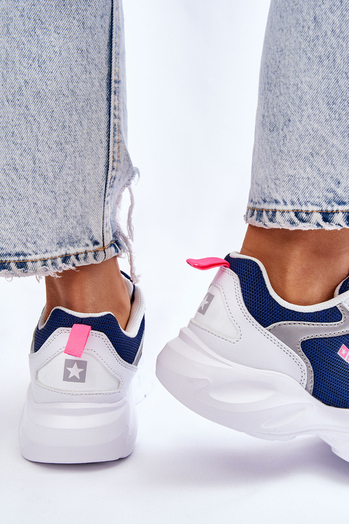 Dámské lehké sportovní boty Big Star LL274376 Bílá a tmavě modrá