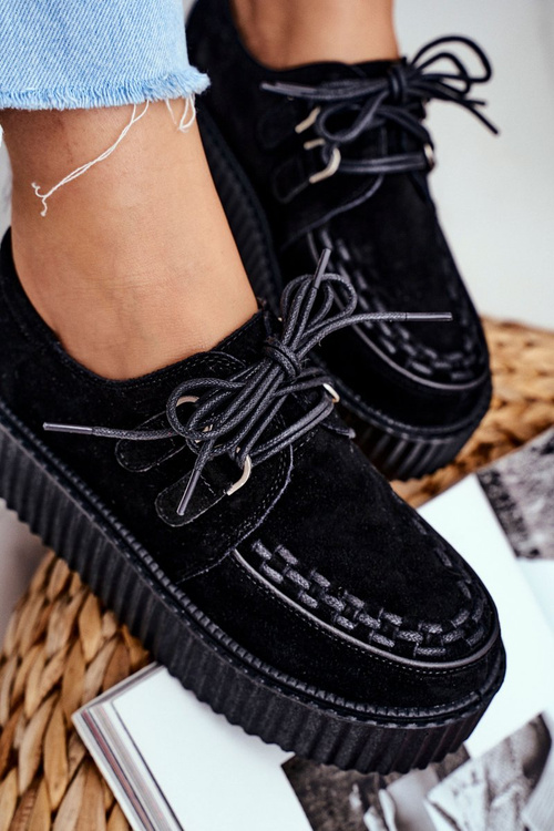 Čierne semišové popínače na platforme Gocain