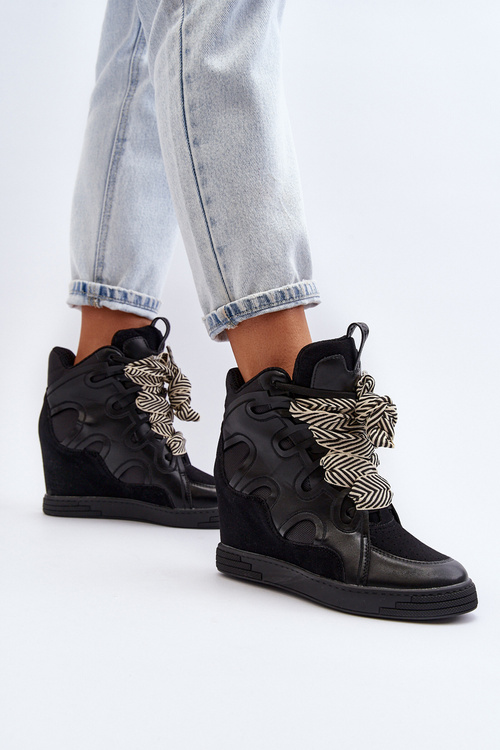 Dámské tenisky na podpatku černé Leoppa