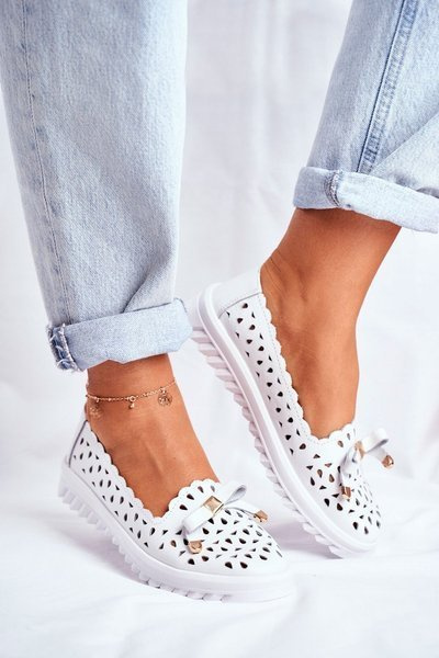 Dámské Mokasíny Kožené LR71515 Bílé Murrieta