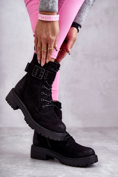 Dámsky byt -prikopával šnurované topánky Black Company Company
