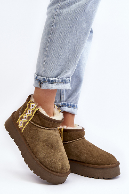 Kožené Semišové Snehule Dámske Zelené Vebissat