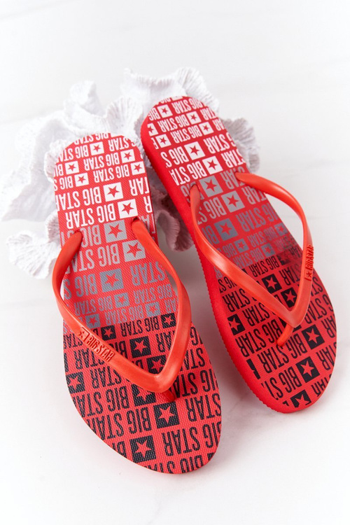 Ženské flip -flops Big Star ff274a305 červená