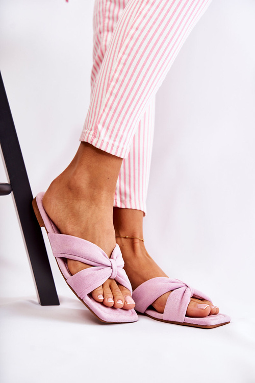 Dámské Velurové Nazouváky Svetle Fialové Vanilla Sky