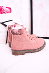 Dětské Kotníkové Boty Izolované Kožešinou Růžové London