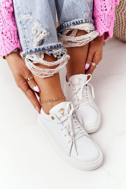 Dámske biele kožené tenisky Nicole 2640