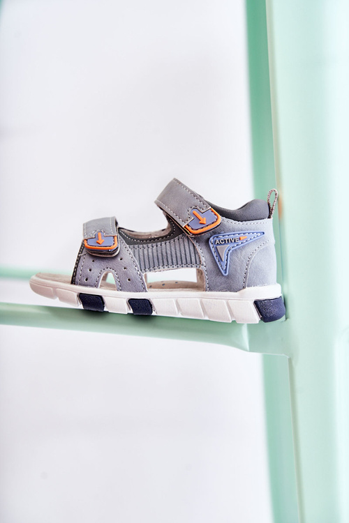 Pohodlné sivé sandále pre deti Samell
