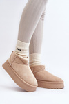 Dámské Sněhule Na Hrubé Podrážce Beige Caliksa