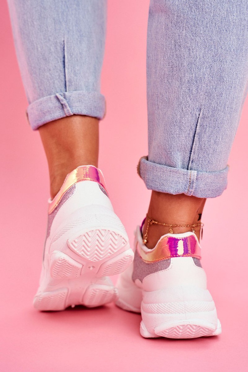 Dámská Sportovní Obuv Brokátové Bílé Vebi