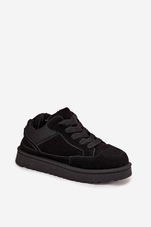 Dámske tenisky s podšívkou z kožušiny Čierne Cyrissa