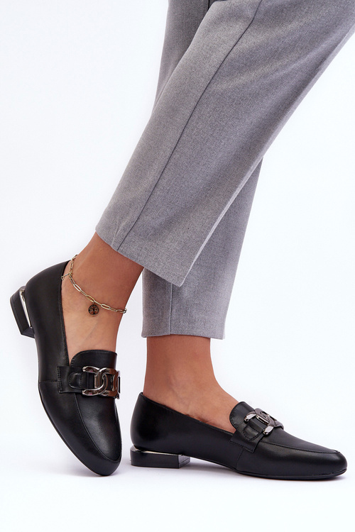 Dámske mokasíny s dekoráciou čierna Camilena